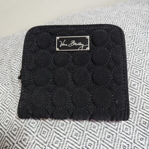 Vera Bradley Black Quilted Wallet with Zip-Around Closure